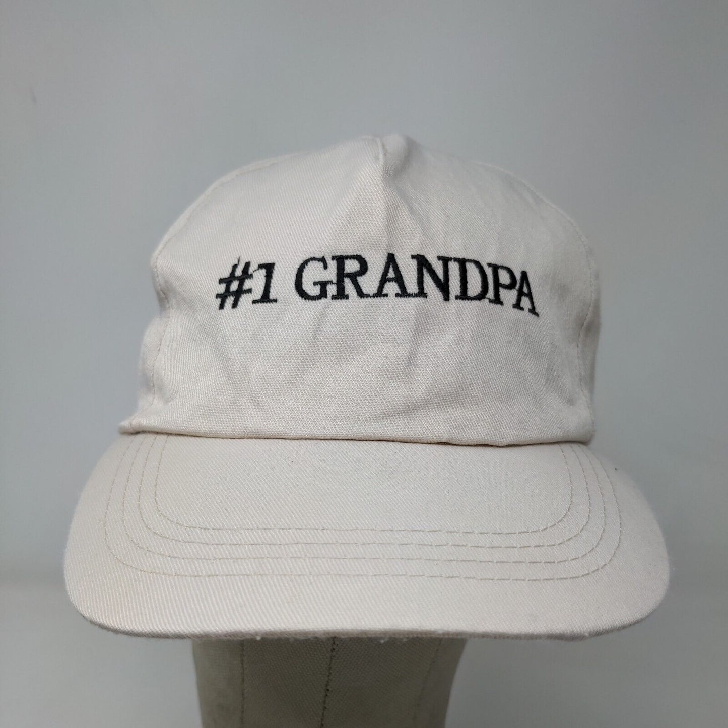 Unbranded Men's Snapback Hat Cream Adjustable Embroidered #1 Grandpa Logo