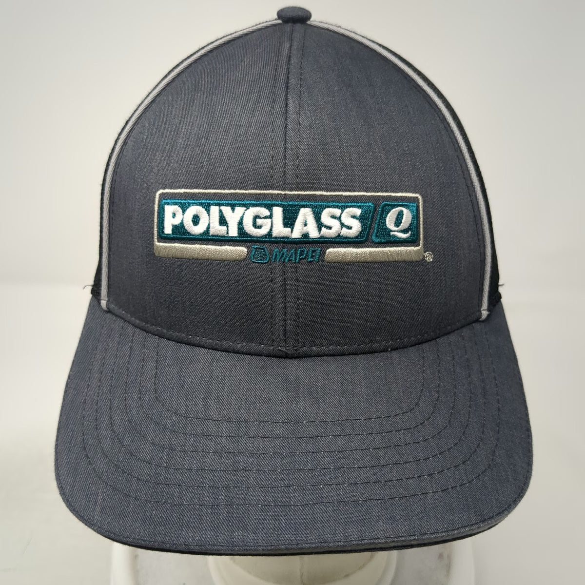 Polyglass Mapei Roofing Logo Gray Baseball Cap One Size Mesh Back Strapback Hat