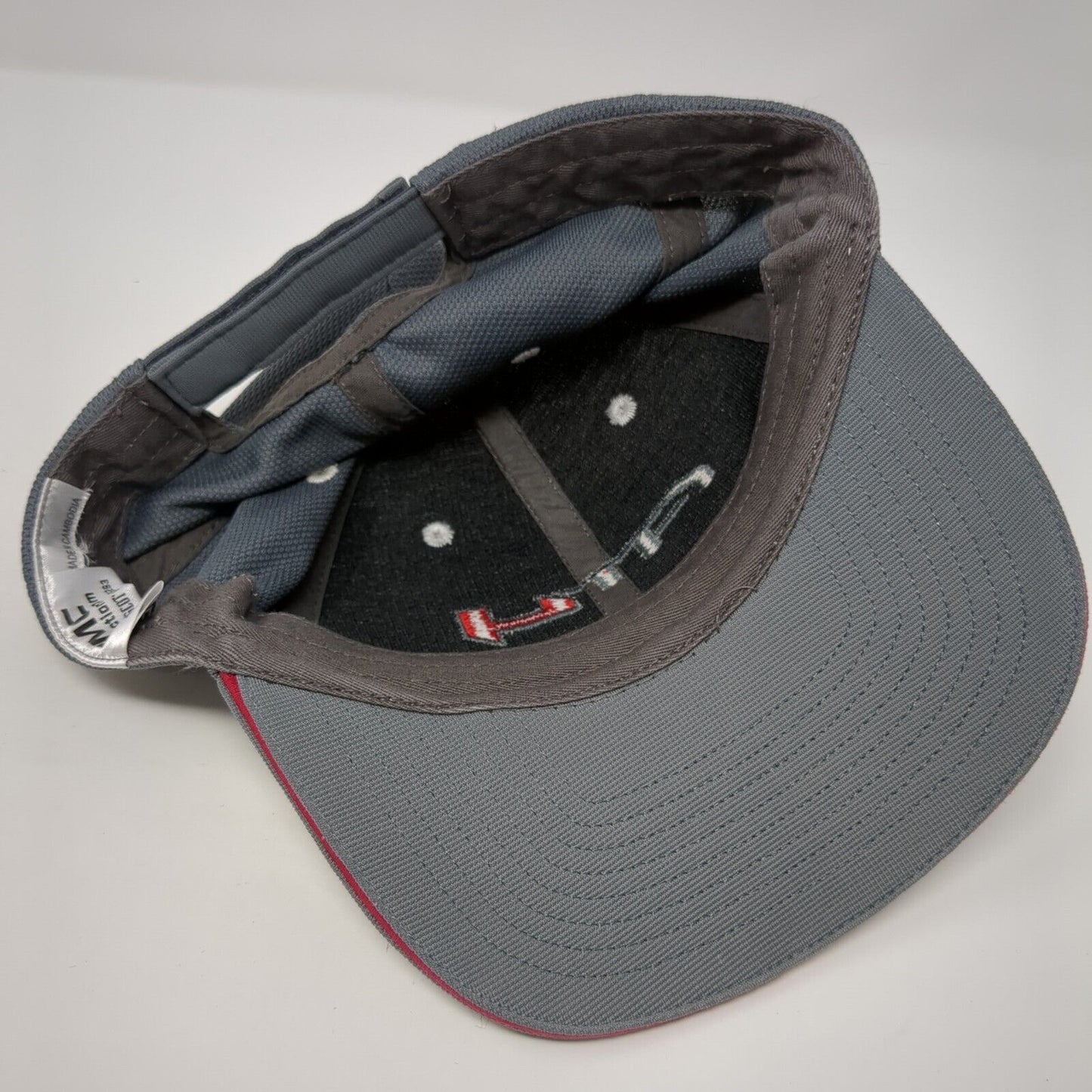 AT4 GMC Strapback Hat Gray One Size Adjustable Embroidered Vented Holes 6 Panel