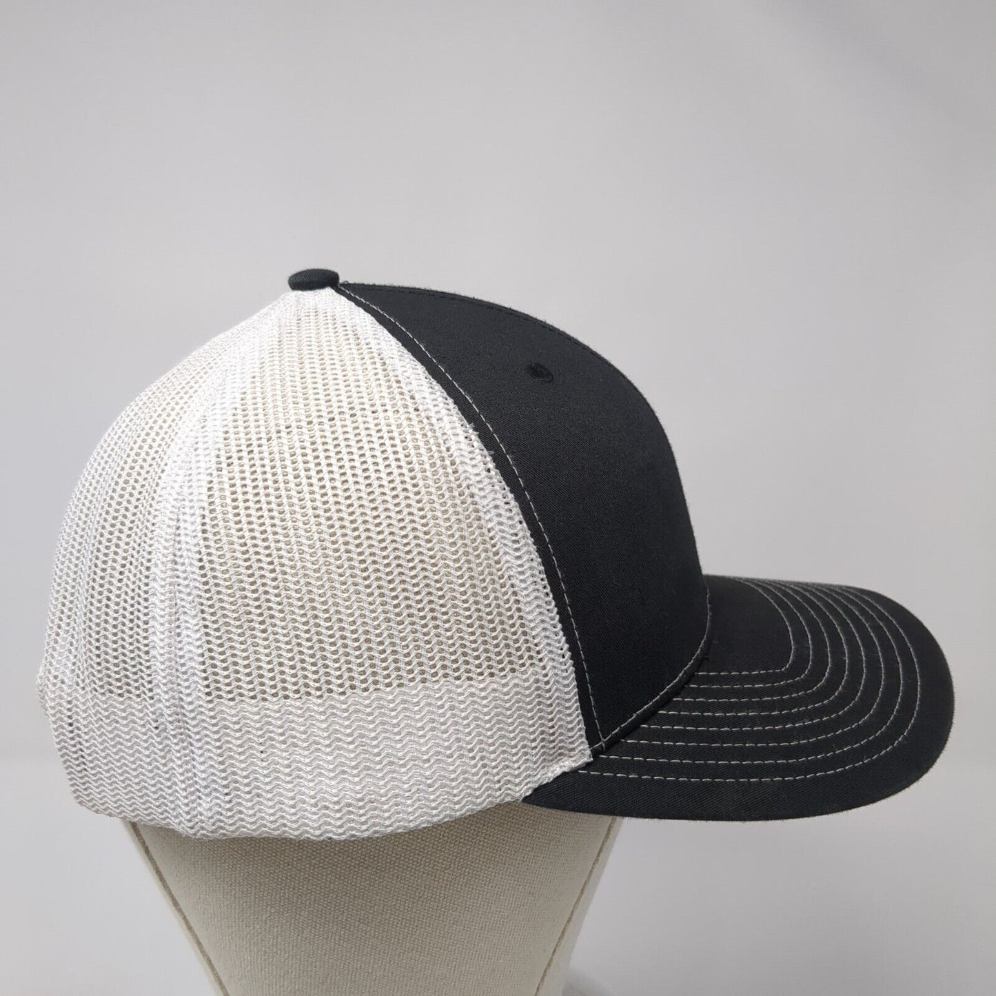 Rounds Trucking Snapback Mesh Back Trucker Hat Black One Size 6 Panel