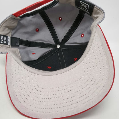 Richardson Snapback Gray Red L Gem Meat Packing Co Cotton Poly Two Tone Hat