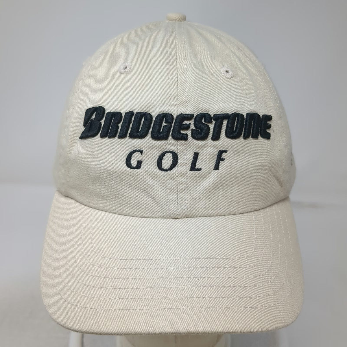 Bridgestone Golf Baseball Cap Beige One Size Slideback Boom It Embroidered Hat