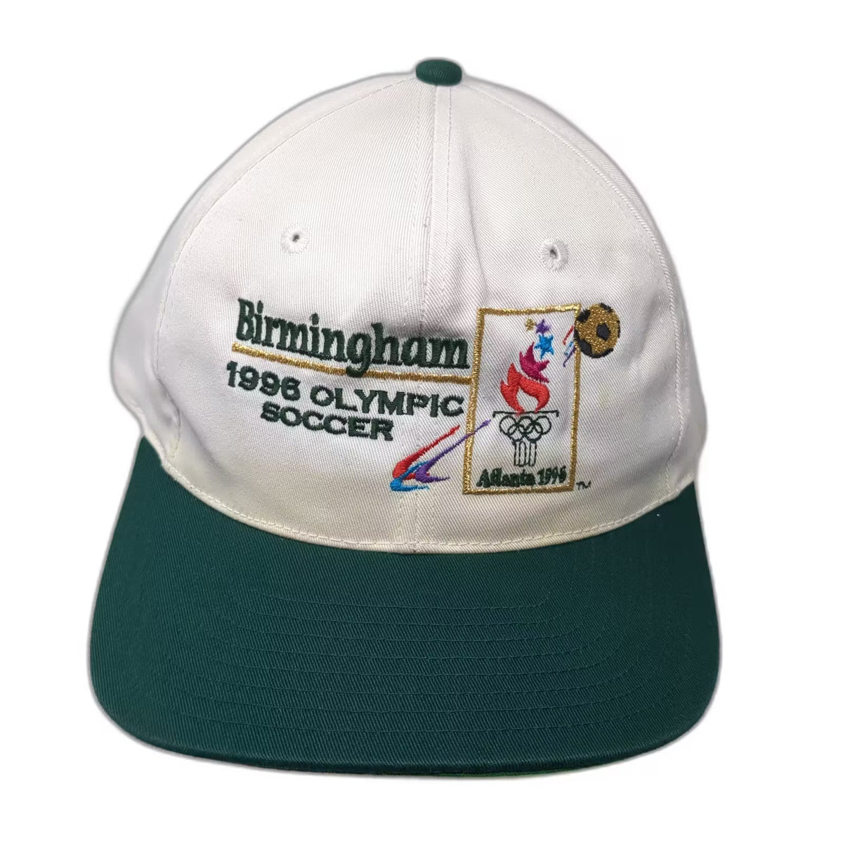 The Game Birmingham 1996 Olympic Soccer Atlanta Hat White Green Snapback OSFA
