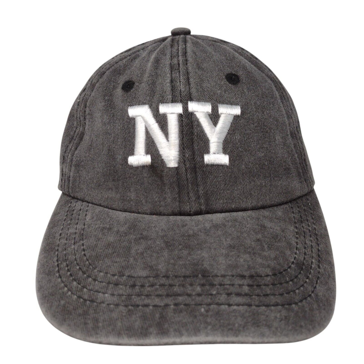 NY Slideback Hat Gray OSFA Adjustable Embroidered 6 Panel Solid