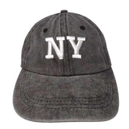 NY Slideback Hat Gray OSFA Adjustable Embroidered 6 Panel Solid
