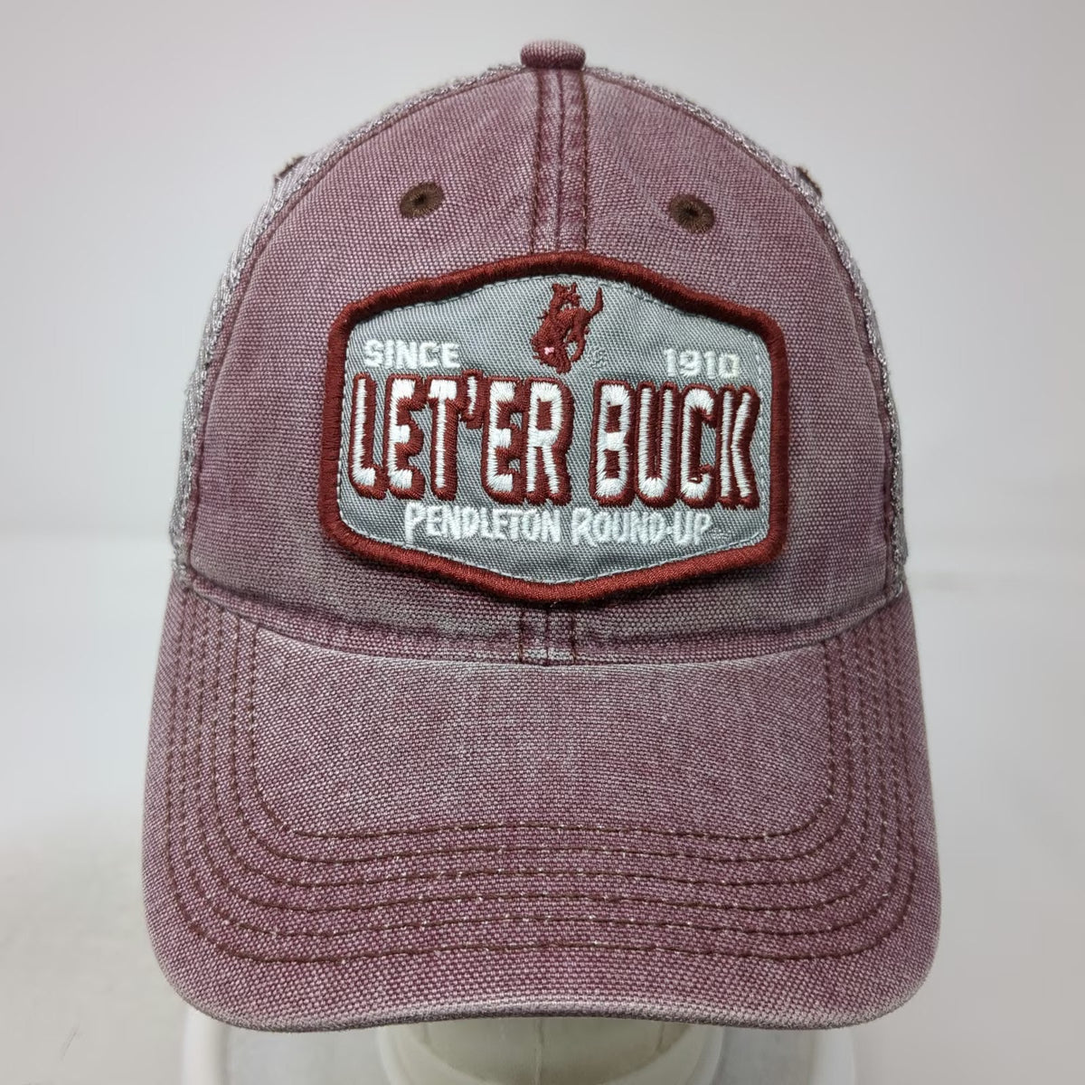 Legacy Trucker Hat Red One Size Pendleton Round-Up Bucking Bronco Patch Mesh