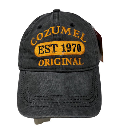 Maya Caps Men's Strapback Hat Gray Embroidered Cozumel Mexico Logo W/Tags Cotton