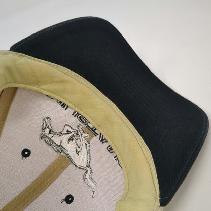 Mustang Baseball Cap Beige Black One Size Strapback Embroidered Horse Logo Hat