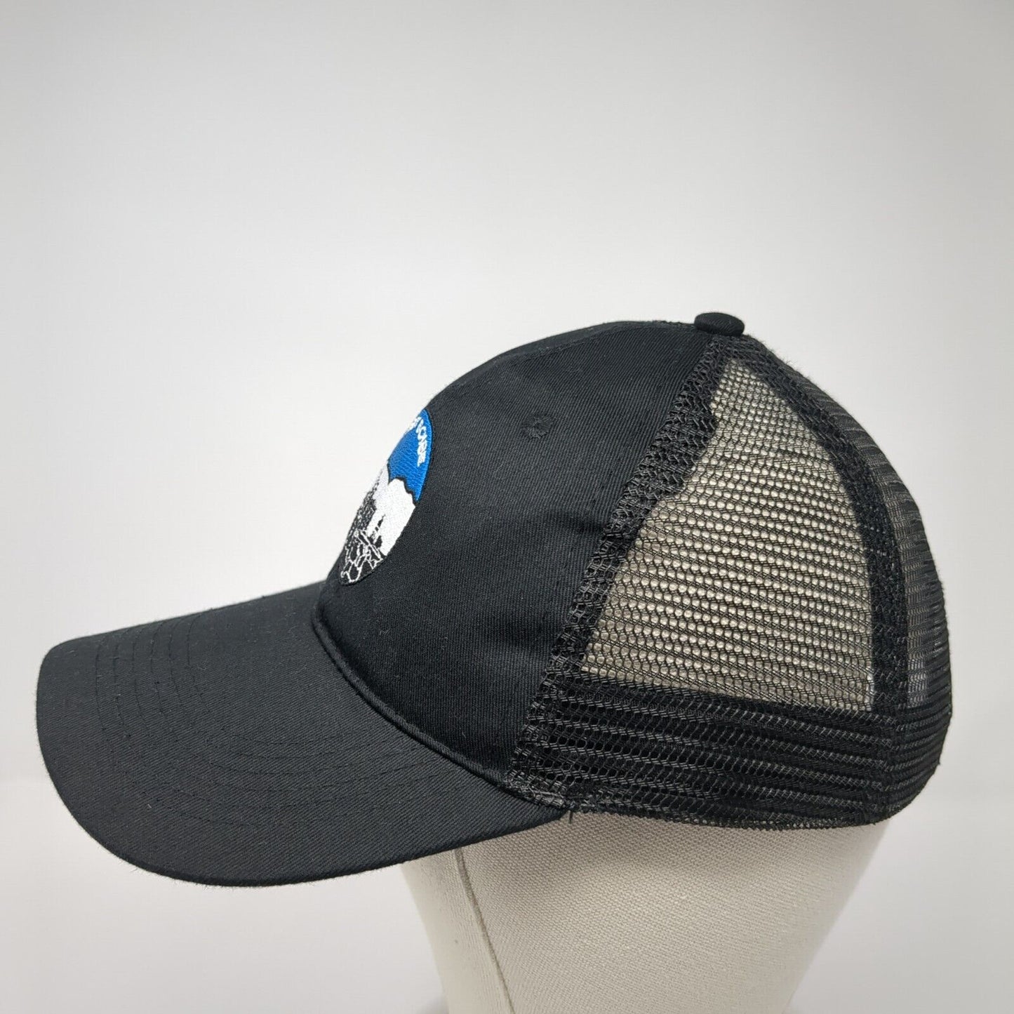 Visit Boise Snapback Trucker Hat Black One Size Adjustable Mesh Back Otto