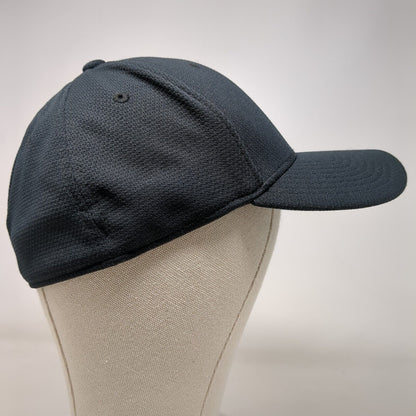Adidas Fitted Hat Black Size L/XL A-Flex Embroidered Vented Holes 6 Panel