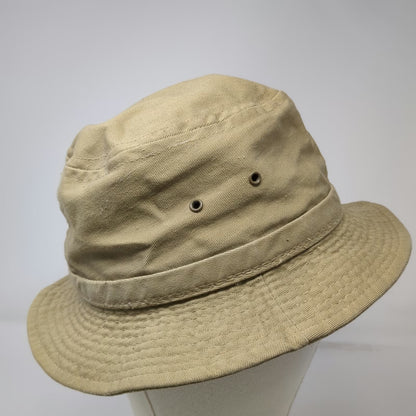 Goofy's Co Bucket Hat Beige Mickey Mouse Disney M Embroidered Cotton Vintage