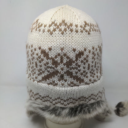 Ann Taylor Loft Women's Knit Trapper Hat Multicolor Fair Isle Viscose Blend