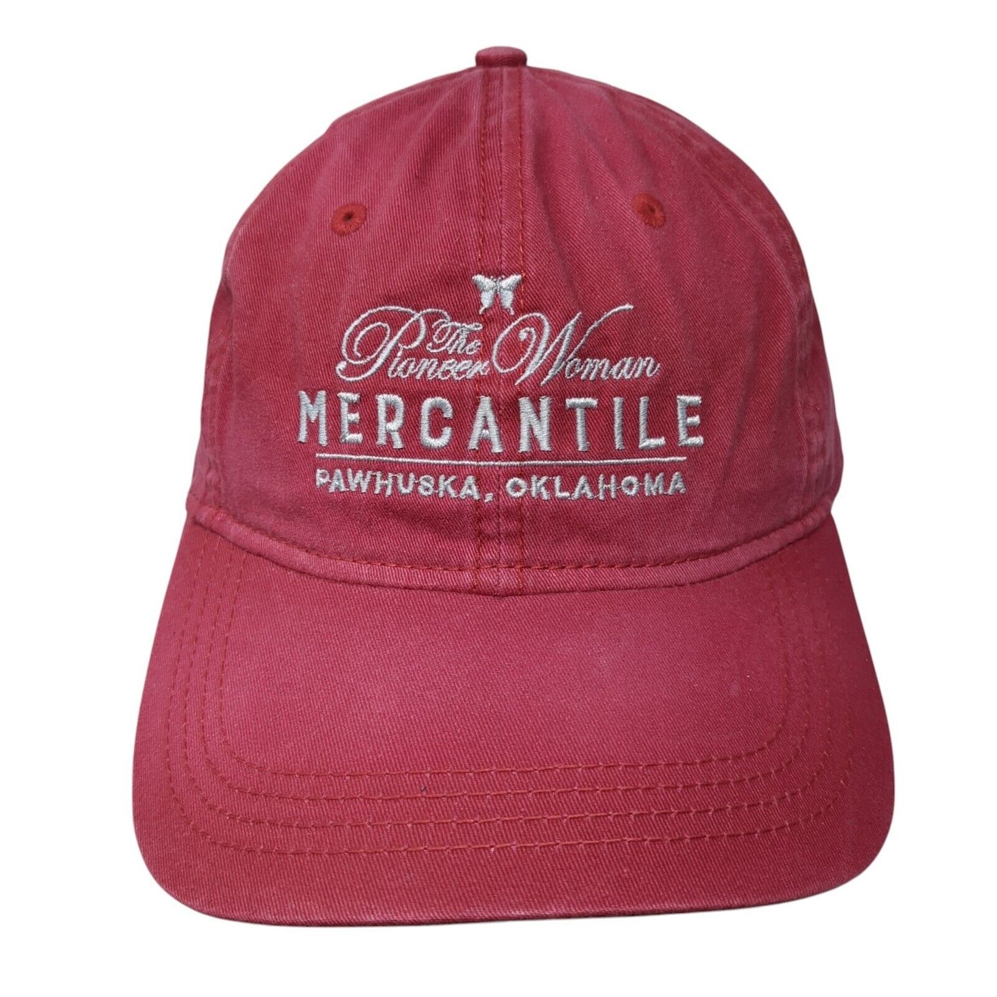 The Pioneer Woman Mercantile Pawhuska Oklahoma Slideback Hat Red OS Adjustable