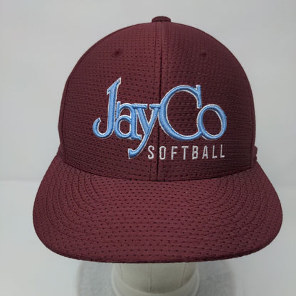 JayCo Softball Fitted Hat Red L/XL Embroidered 6 Panel Eight18 Pacific Headwear