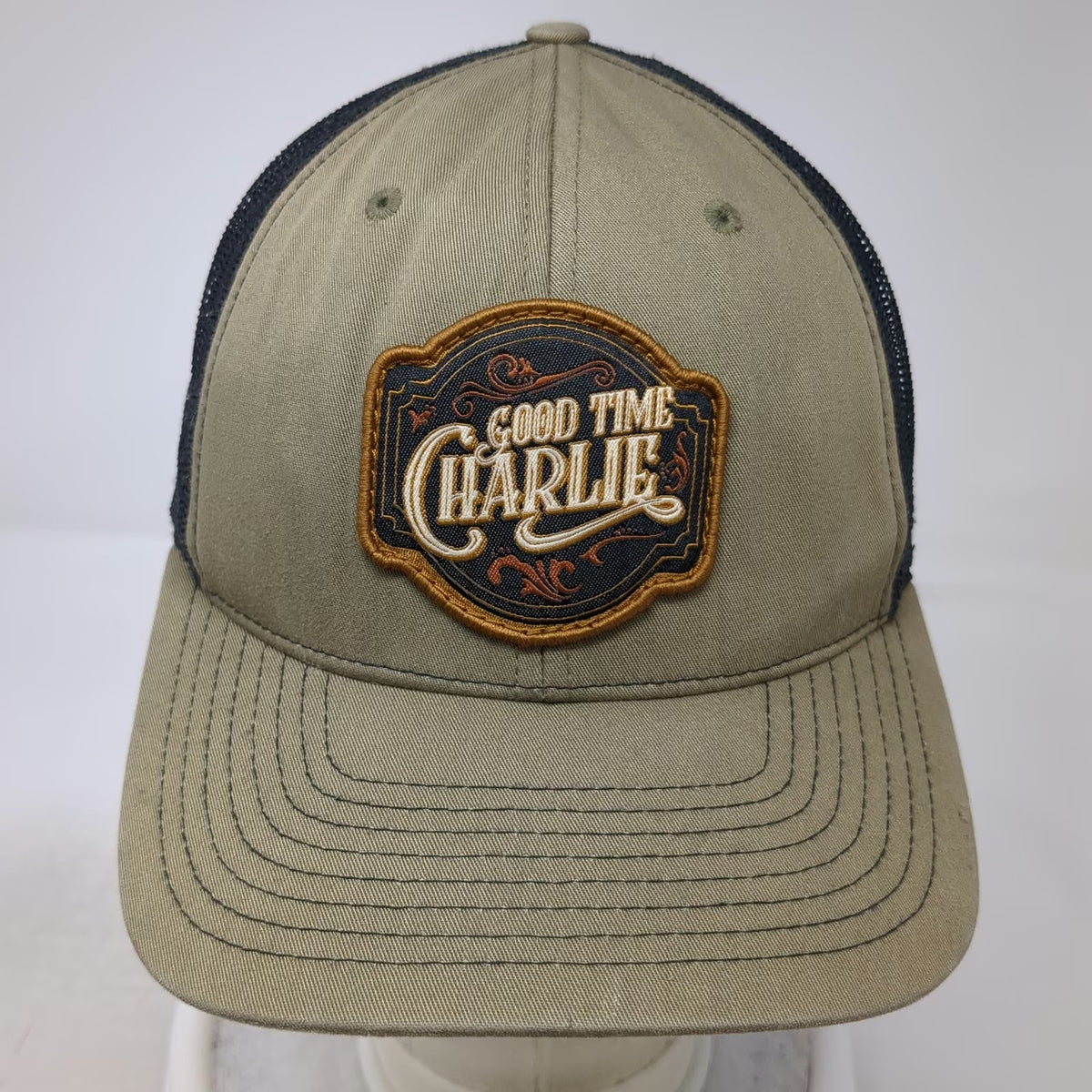 Richardson Trucker Hat Green One Size Good Time Charlie Patch Snapback Mesh