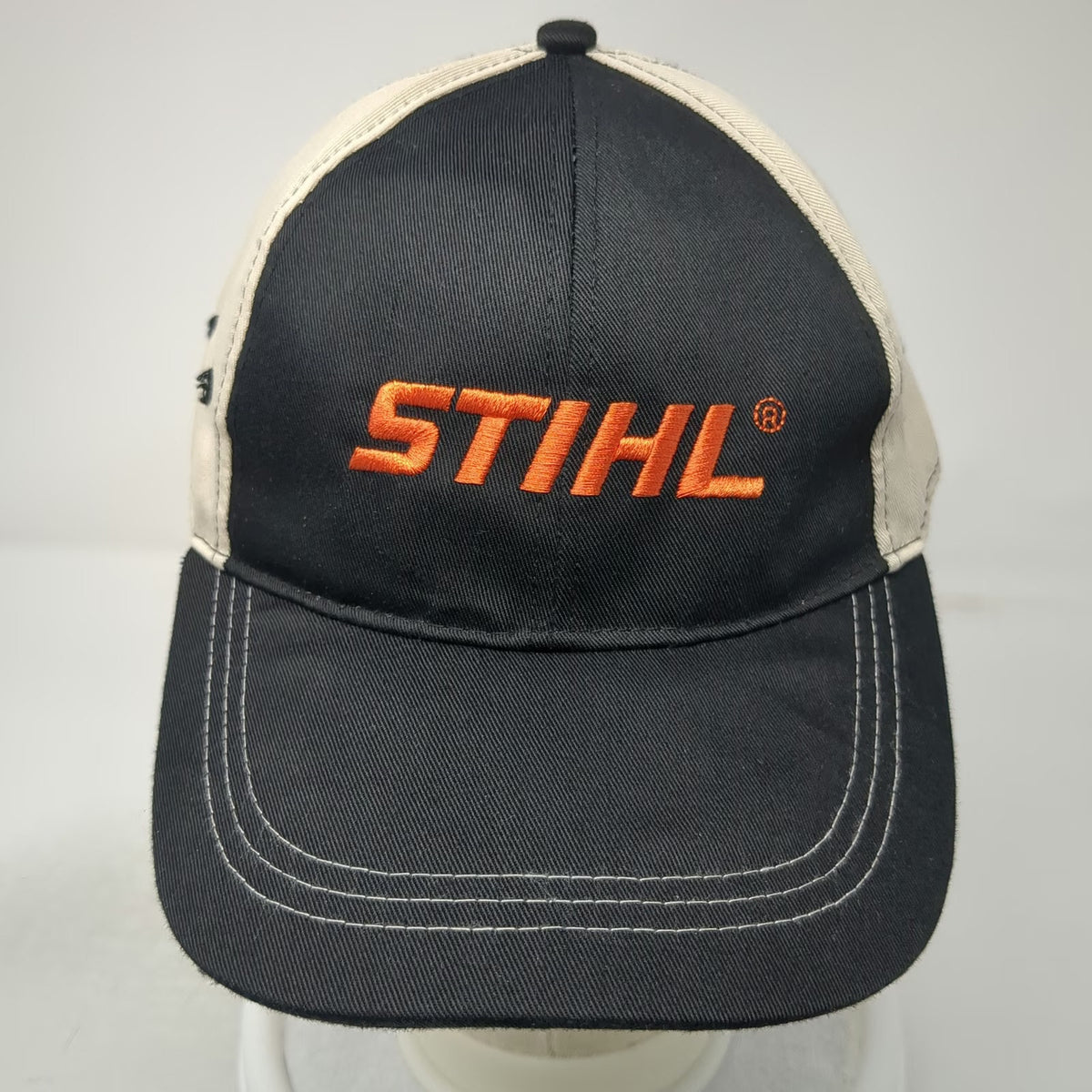 Stihl Outfitters Baseball Cap Black Beige Orange One Size Strapback Logo Hat
