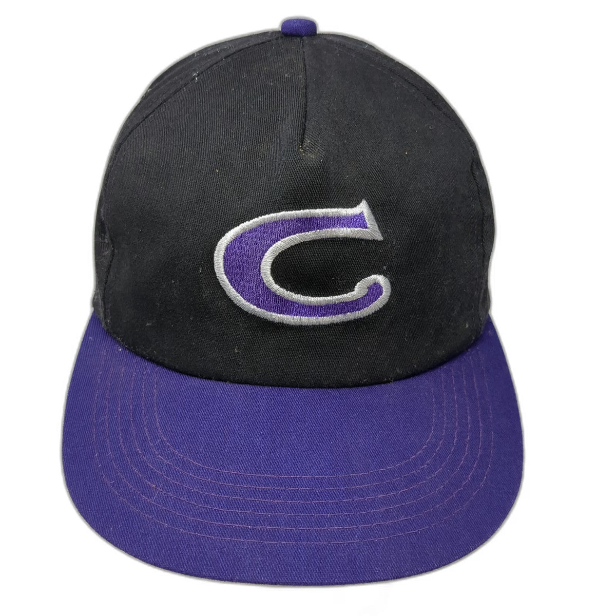Camel 5 Panel Black Purple One Size Embroidered C Logo Snapback Baseball Hat
