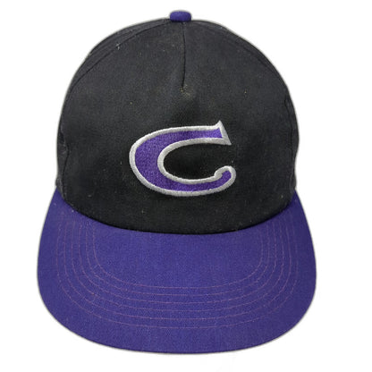 Camel 5 Panel Black Purple One Size Embroidered C Logo Snapback Baseball Hat
