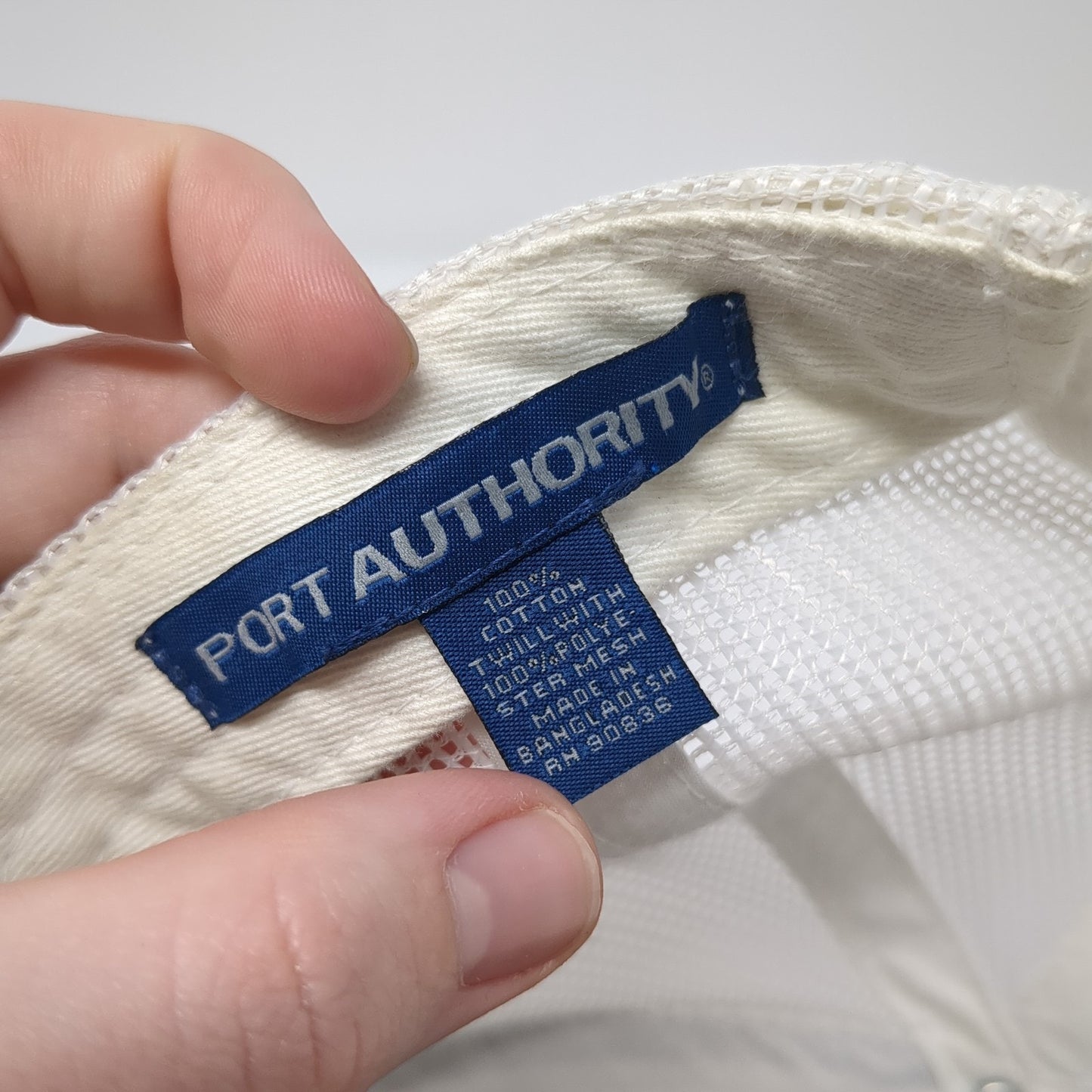 Port Authority Trucker Hat Gray One Size Adjustable Mesh Back Embroidered