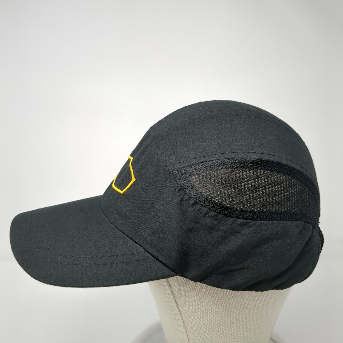 Unbranded Strapback 5 Panel Cap Black One Size Adjustable Embroidered Blank