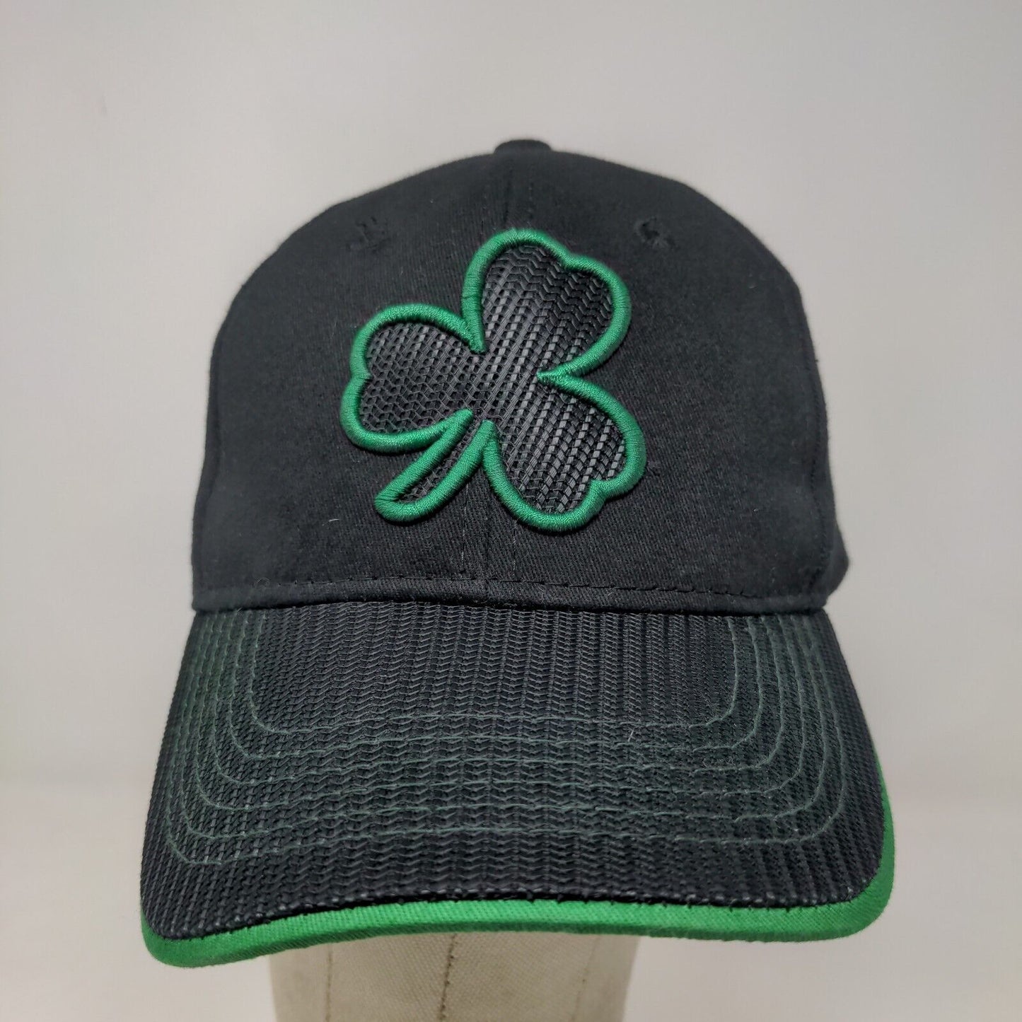 Unbranded Men's Strapback Hat Black Size OSFM Embroidered Clover Leaf Logo