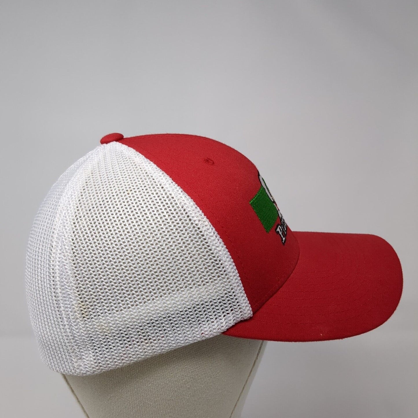 Pizza Guy Fitted Trucker Hat Red S/M Mesh Back Flexfit Port Authority