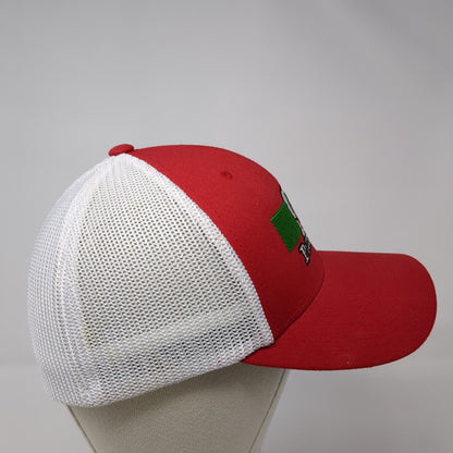 Pizza Guy Fitted Trucker Hat Red S/M Mesh Back Flexfit Port Authority