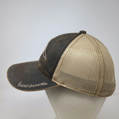 Ducks Unlimited Baseball Cap Brown OSFM Mesh Back Distressed Logo Adjustable Hat