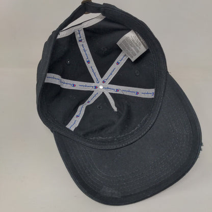 Champion Slideback Hat Black OSFA Adjustable C Logo Solid Vent Holes