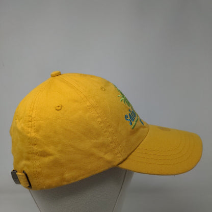 Saint Thomas U.S.V.I. Slideback Hat Yellow One Size Embroidered Palm Tree