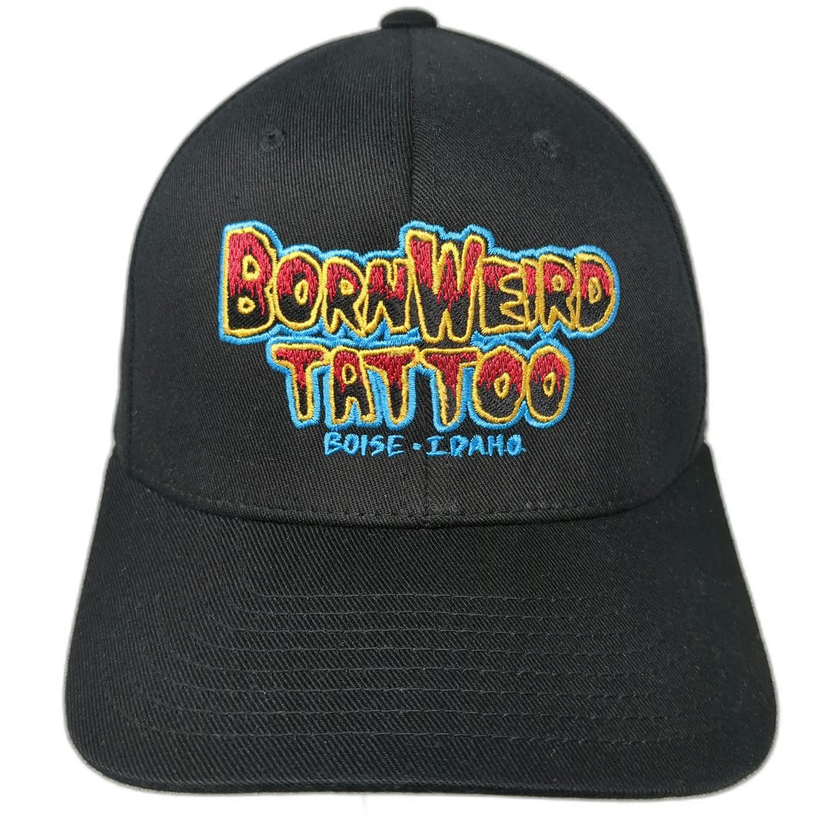 Flexfit Baseball Cap Black M Born Weird Tattoo Boise Idaho Fitted Stretch Hat
