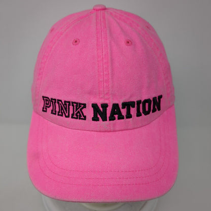 PINK NATION Slideback Hat Pink One Size Adjustable Embroidered Victoria's Secret