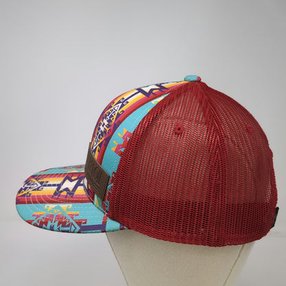 Rock & Roll Denim Blue Trucker Hat One Size Southwestern Aztec Pattern Mesh