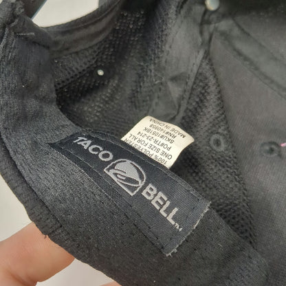 Taco Bell Snapback Hat Black One Size Polyester Embroidered Logo Restaurant Food