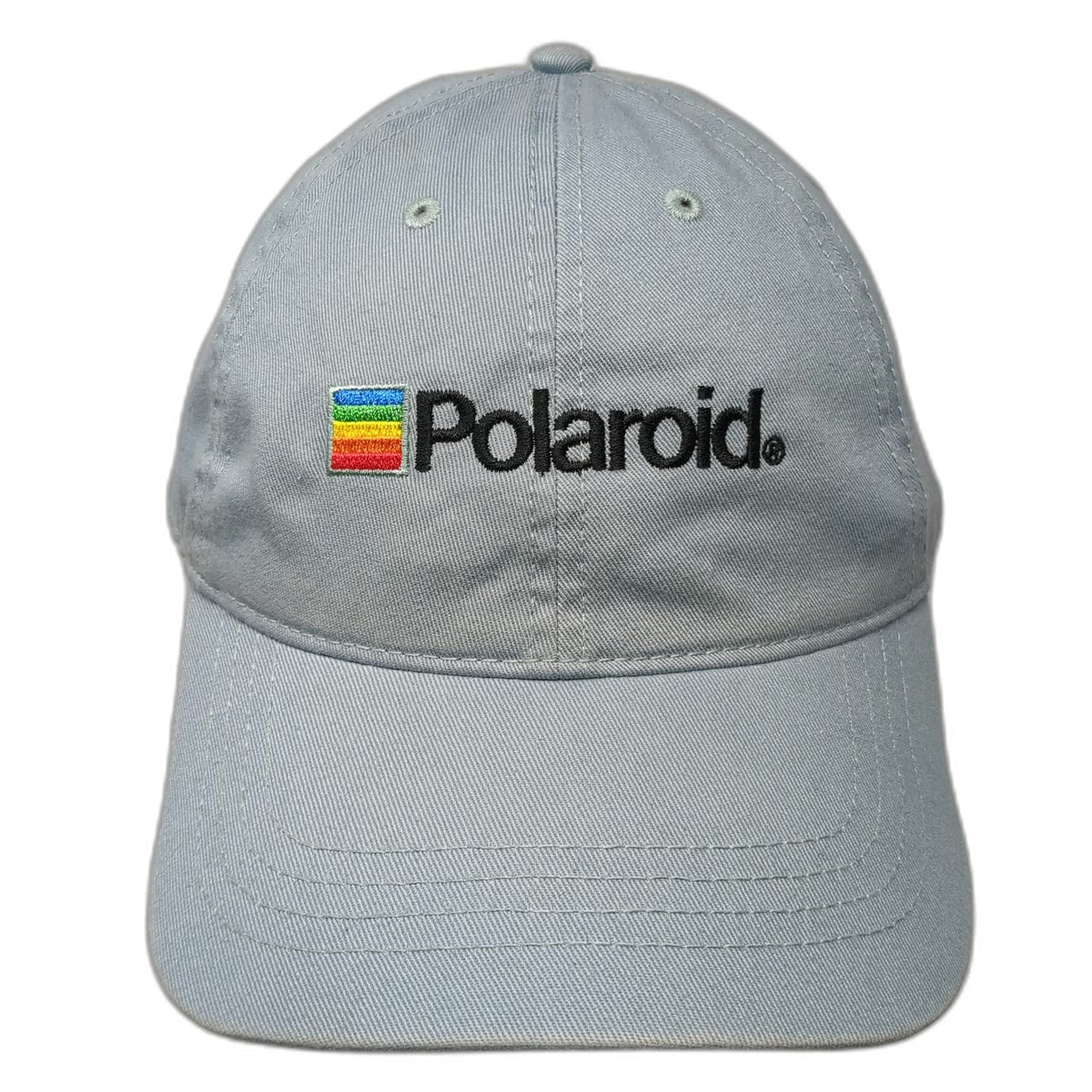 Cap America Polaroid Rainbow Logo Blue Baseball Cap OSFM Adjustable Cotton Hat
