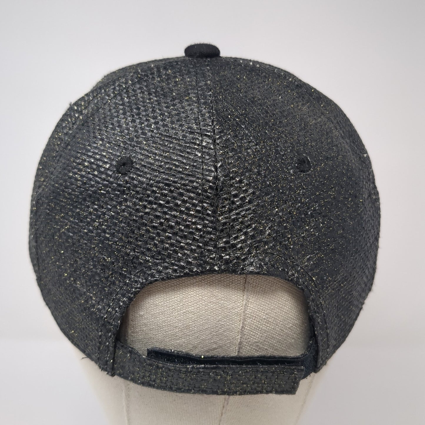 Unbranded Straw Hat Baseball Cap Gray One Size Adjustable Glitter 6 Panel Blank
