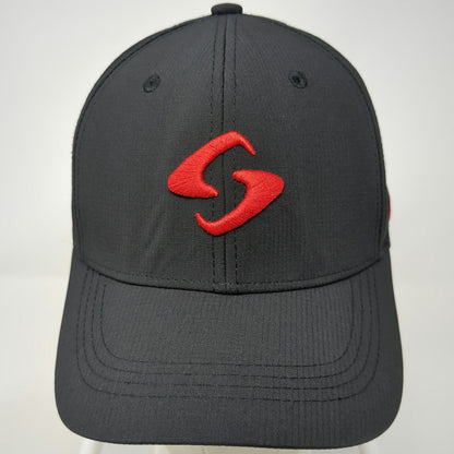 Gearbox Baseball Cap Black One Size Stretch Fit Performance Fabric Red Logo Hat