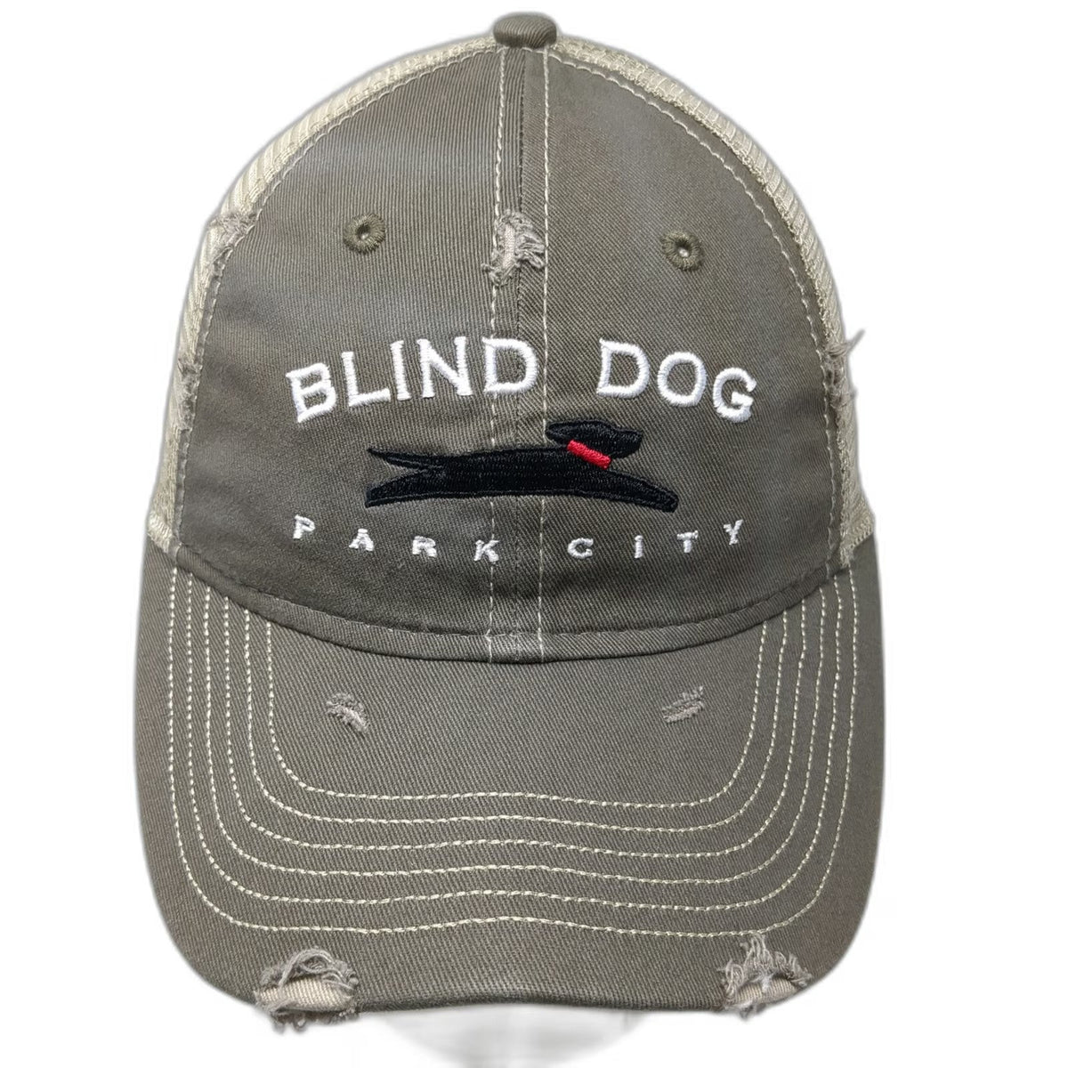 Sportsman Baseball Cap Brown One Size Blind Dog Park City Mesh Restaurant Hat