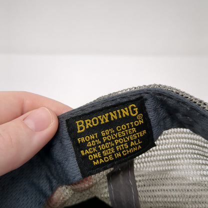 Browning Snapback Mesh Back Trucker Hat Camo One Size Embroidered Logo