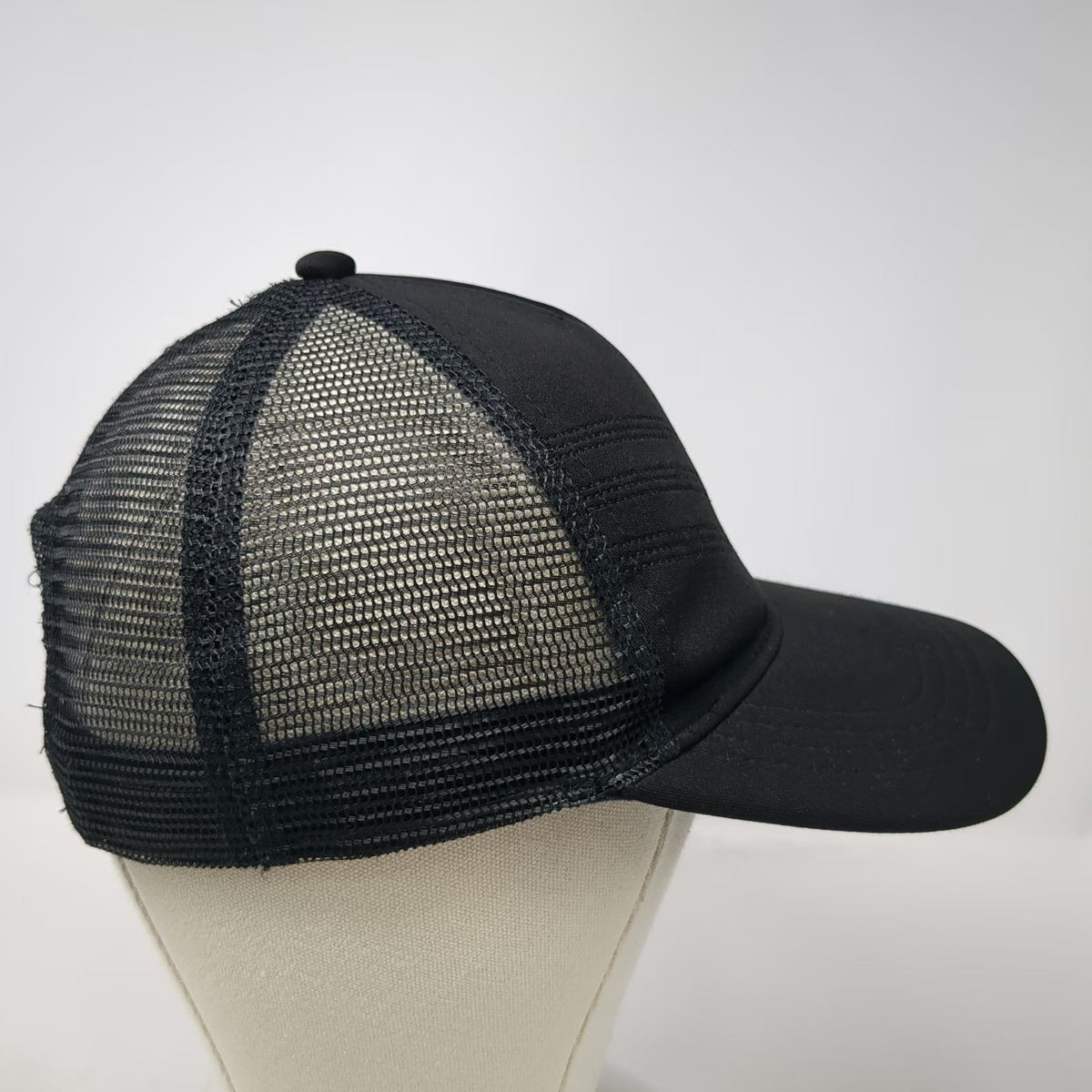Express Trucker Hat Black One Size Mesh Back Chevron Snapback Tonal Stitch Hat