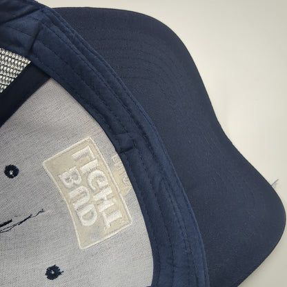 Bud Light Enjoy Responsibly Snapback Trucker Hat Blue One Size Mesh Back