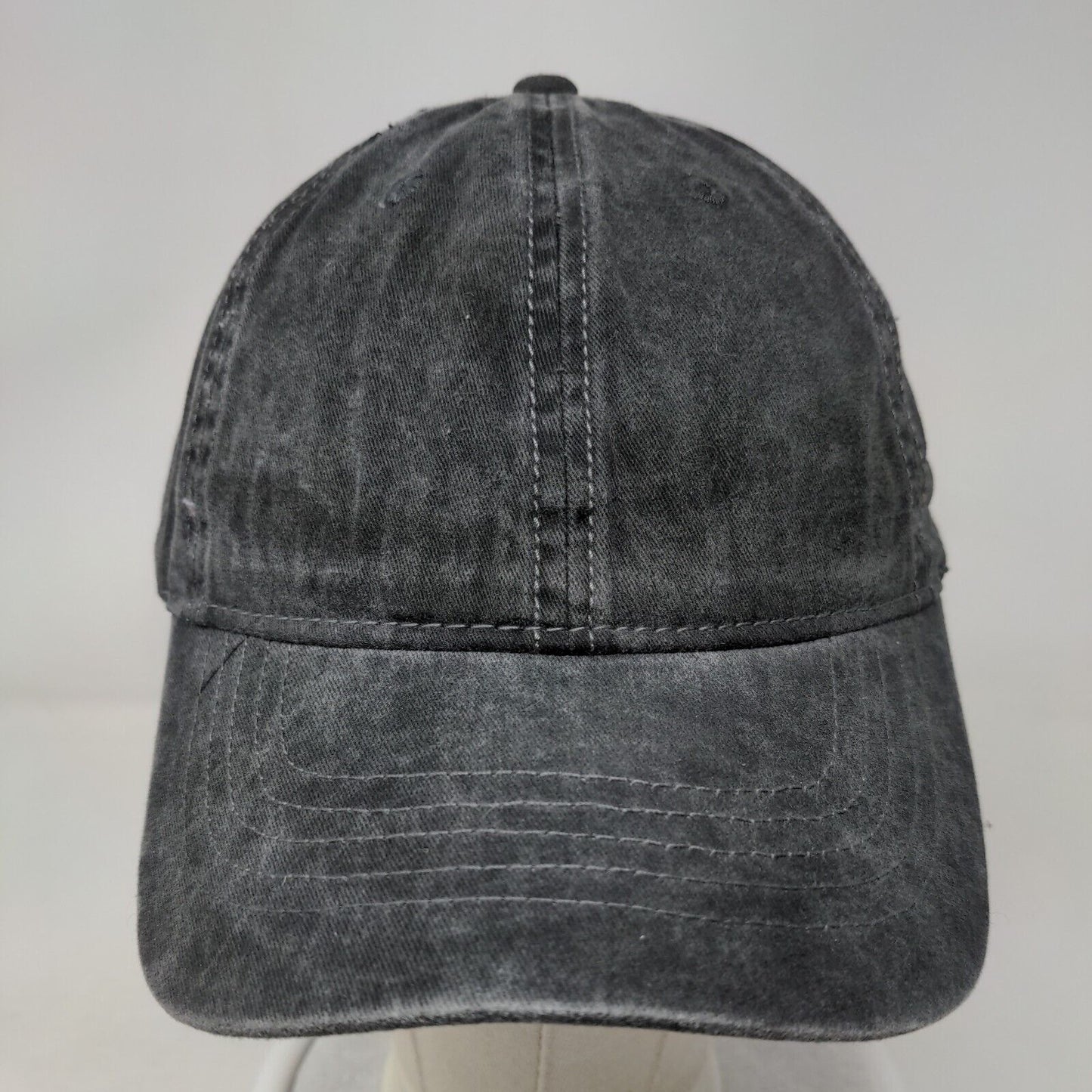 Unbranded Slideback Hat Black OSFM Adjustable Solid Vent Holes Blank