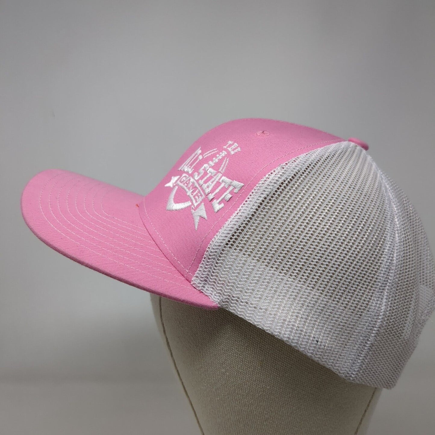 The All State Game Snapback Trucker Hat Pink OSFA Mesh Back Richardson