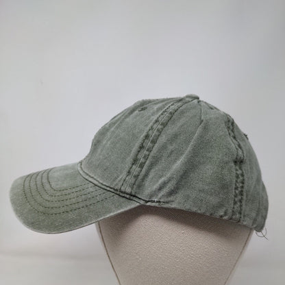 Unbranded Slideback Hat Green OSFM Adjustable Vented Holes 6 Panel Blank