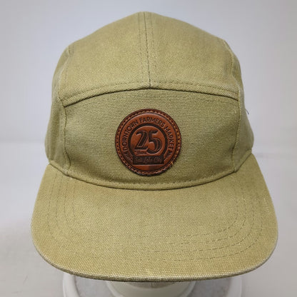 Discrete 5 Panel Beige Hat One Size Salt Lake City Farmers Market Leather Strap