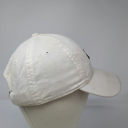 Nike Baseball Cap White M Black Logo Slideback Cotton 6 Panel Swoosh Sport Hat