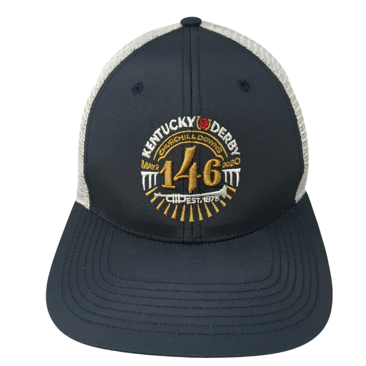 Fan Favorite Trucker Hat Blue One Size Kentucky Derby 146 Mesh Back Snapback