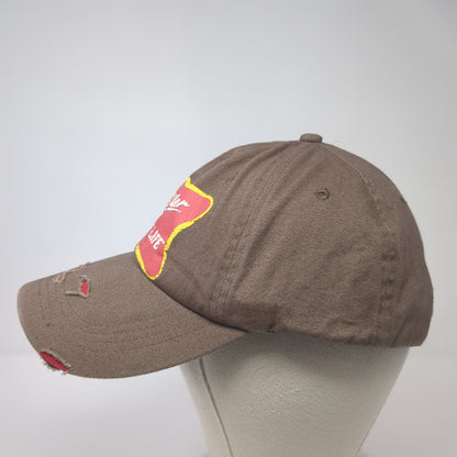 Miller High Life Strapback Hat Brown One Size Adjustable Distressed