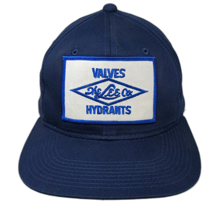 YoungAn Snapback Blue White One Size Valves Hydrants Lee Co Logo Patch hat