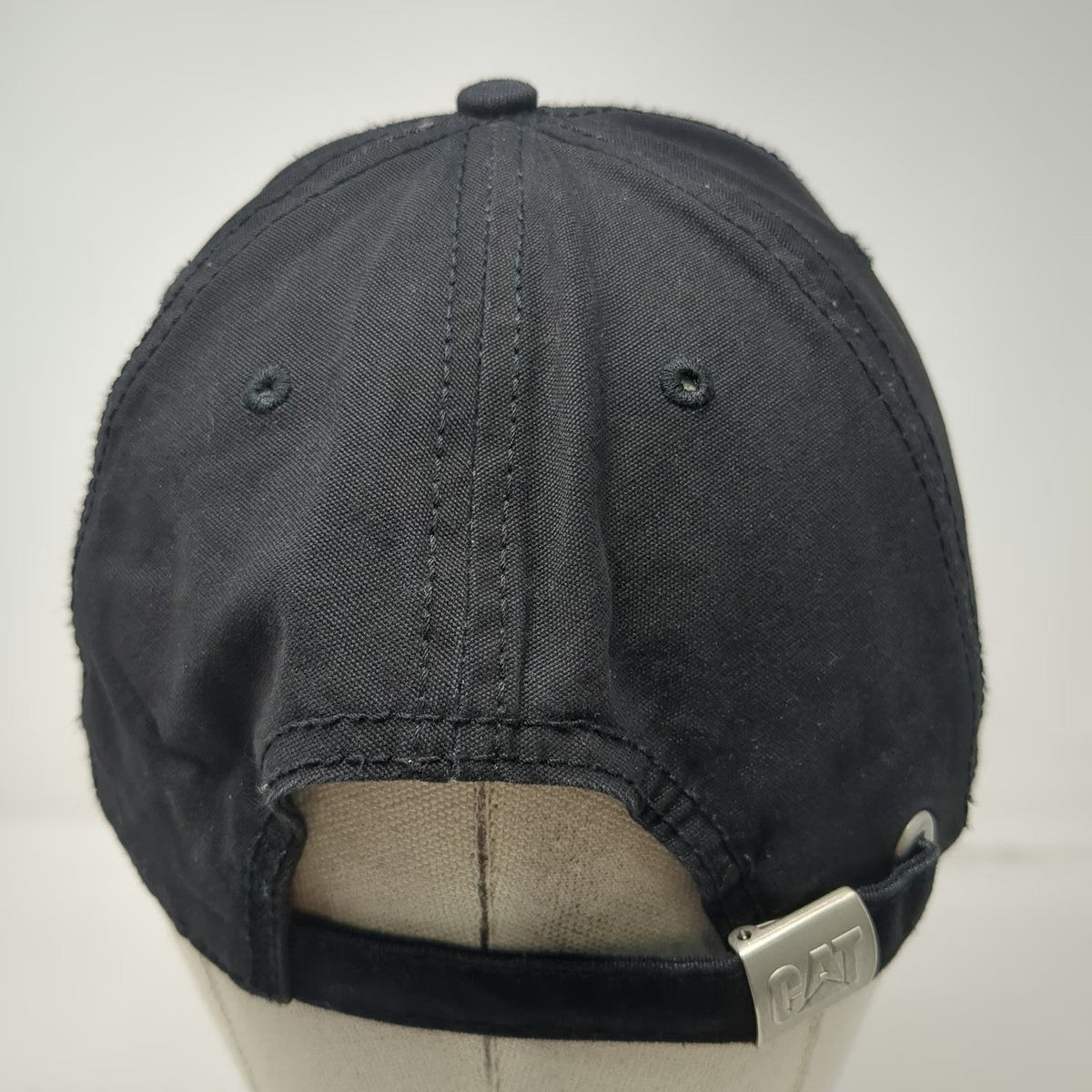 Caterpillar CAT Baseball Cap Black One Size Adjustable Cotton Slideback Hat Logo